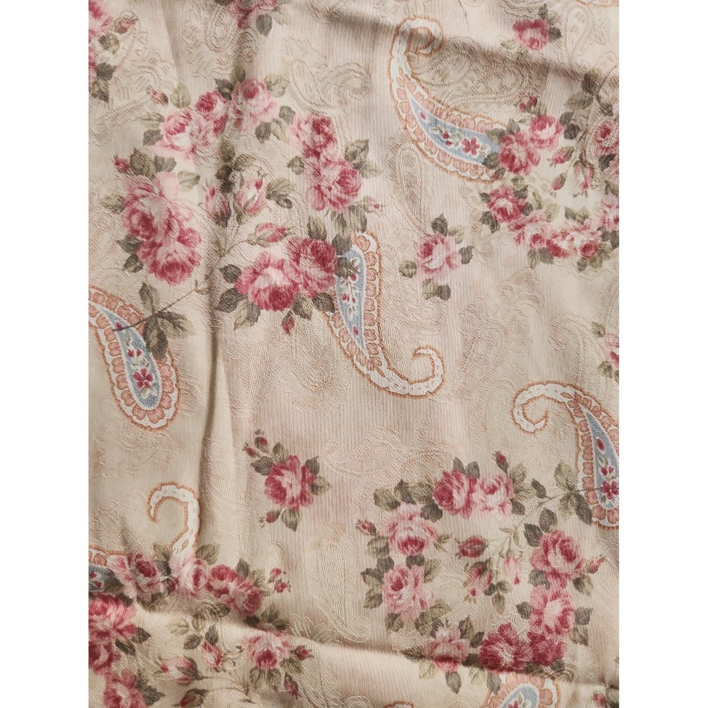 1+ yds Tan/Tea Vtg Roses Paisley Lecien Antique Flower Collection-Shabby-SOFT!